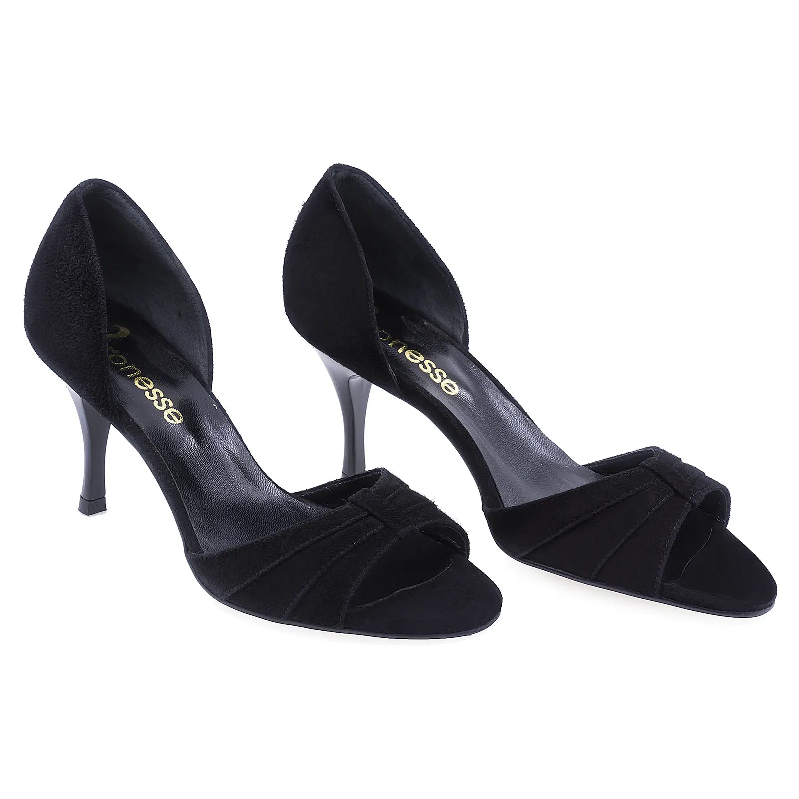 Sandale Dama, Veronesse, VER, 731-124, Elegante, Piele naturala intoarsa, Negru