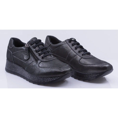Pantofi dama casual piele naturala Caspian 1301/1  negru sidef