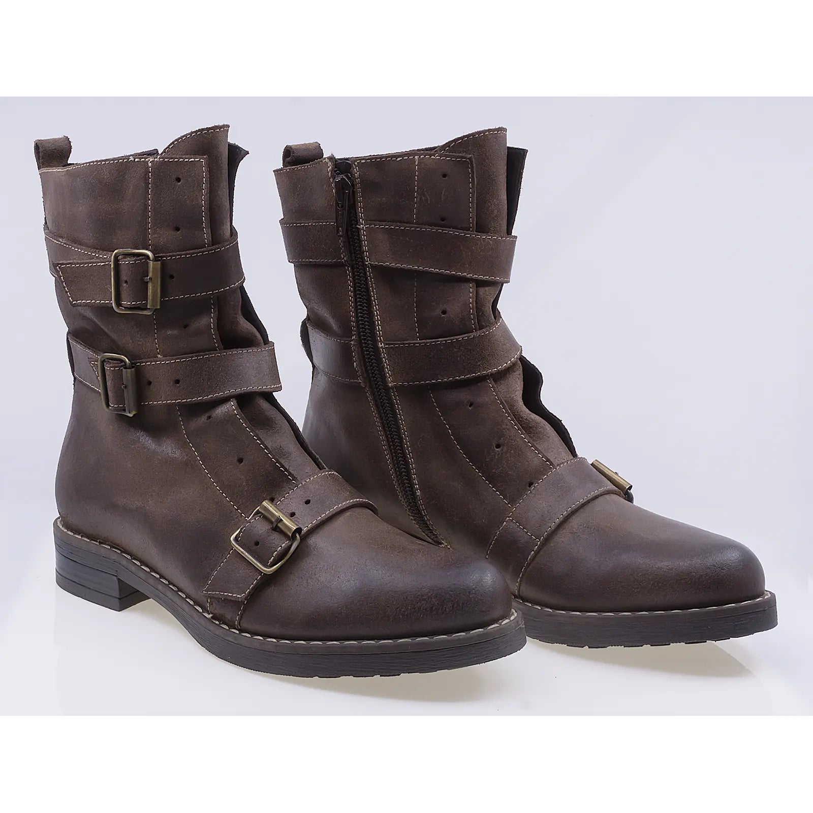 Ghete dama casual piele naturala Caspian Sandra maro