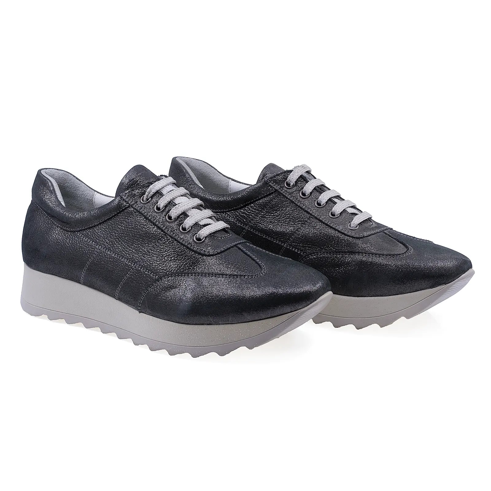 Pantofi dama casual piele naturala Caspian 1303 negru sidef