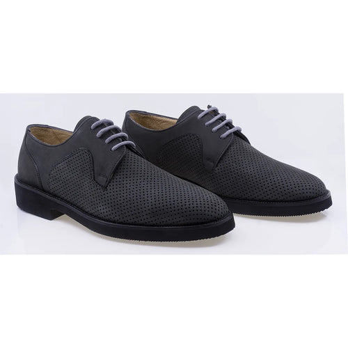 Pantofi barbati casual perforati piele naturala nabuc 777 gri