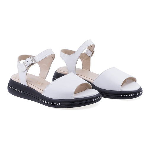 Sandale Dama, Caspian, CAS, Panda, Casual, Piele naturala, Alb
