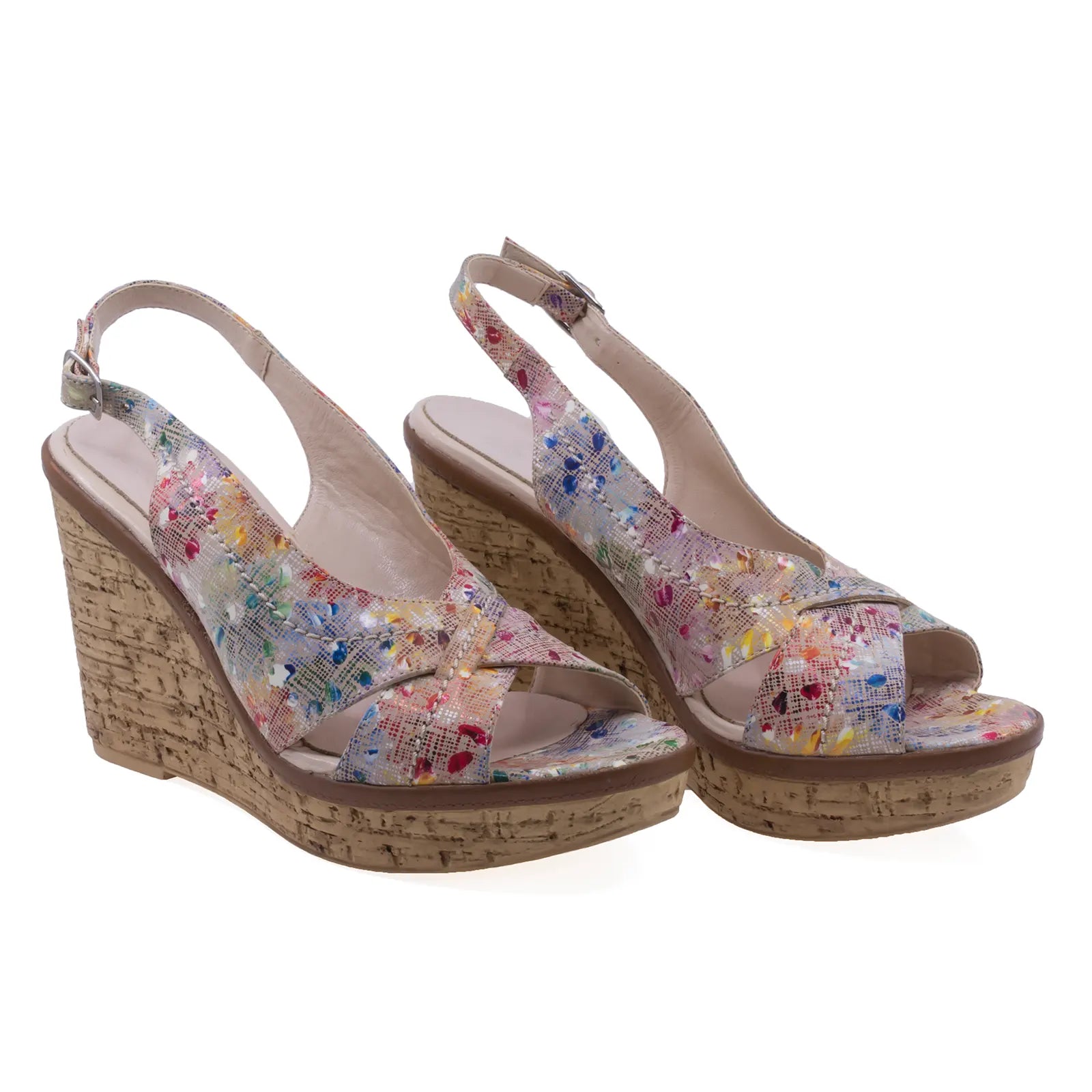 Sandale Dama, Caspian, CAS, T27, Casual, Piele naturala, Flori