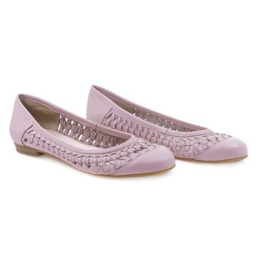 Balerini dama casual Caspian piele naturala Adela roz