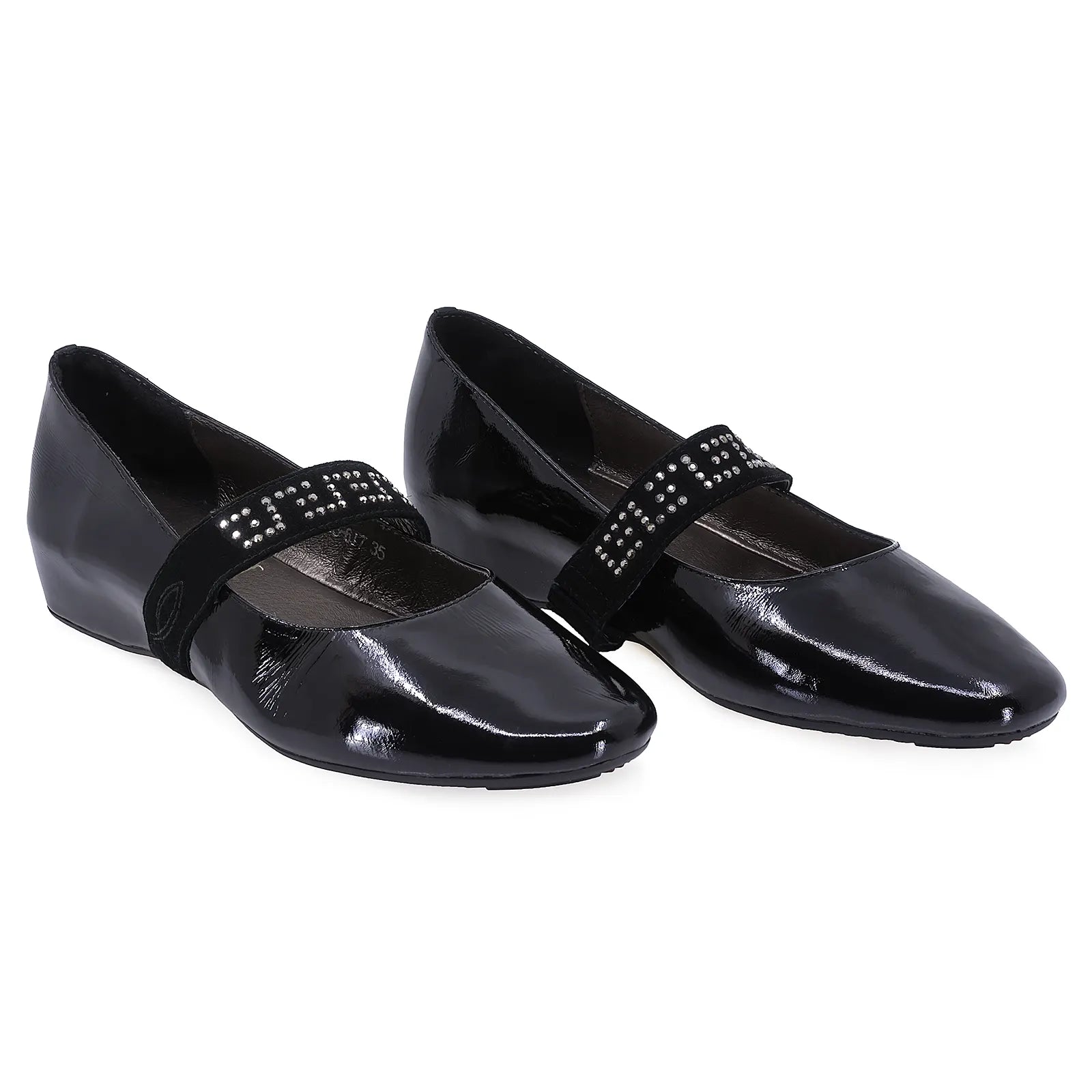 Pantofi Dama, 783, Casual Piele naturala lacuita, Negru