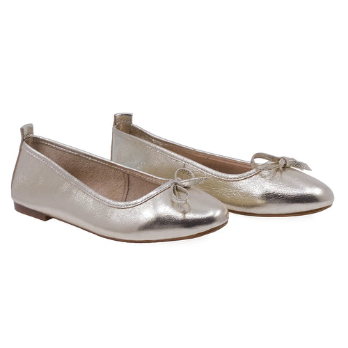 Balerini dama casual Caspian piele naturala 400 auriu