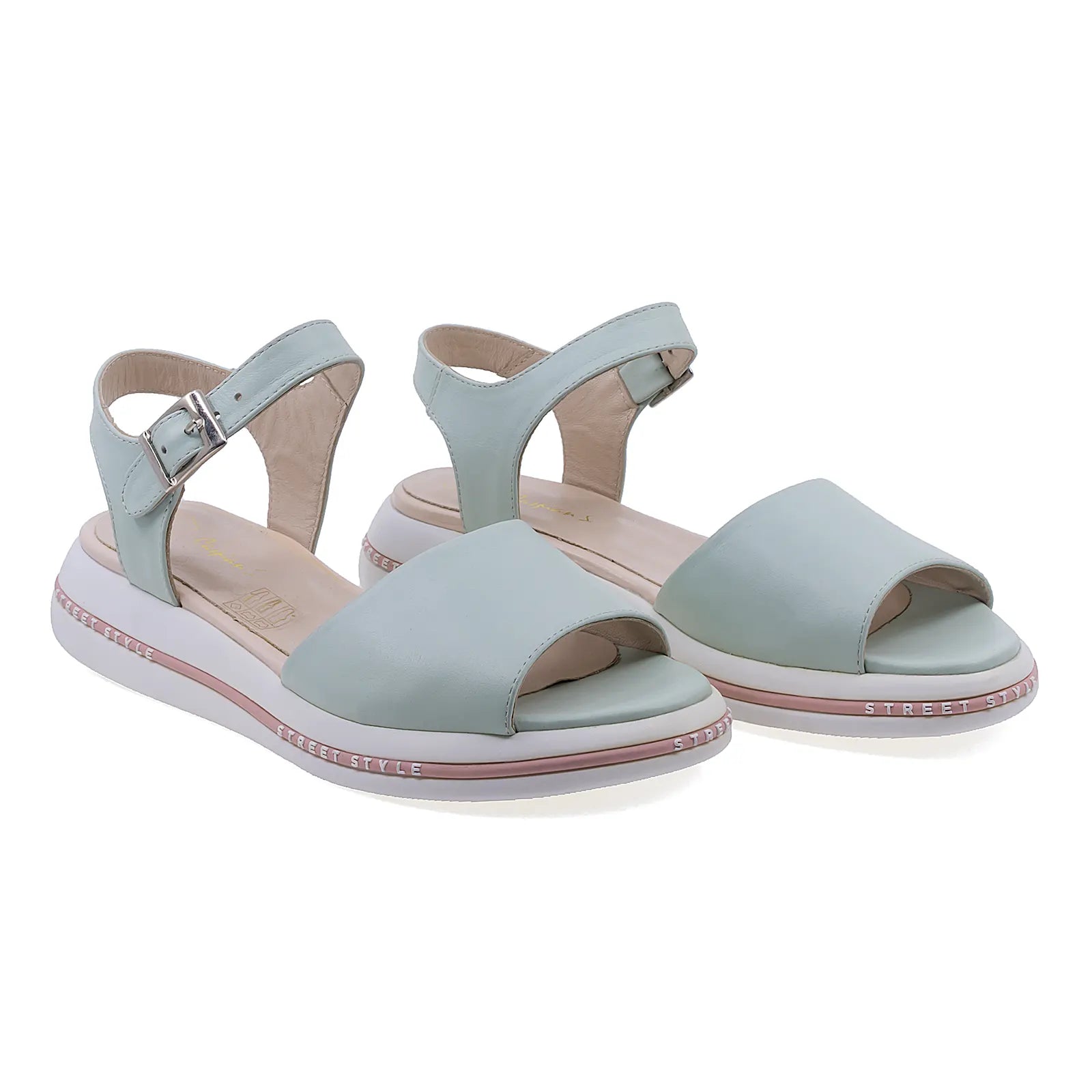 Sandale Dama, Caspian, CAS, Panda, Casual, Piele naturala, Vernil