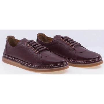 Pantofi dama casual piele naturala Caspian CA04 bordo