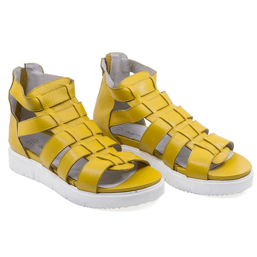 Sandale Dama, Caspian, CAS, Roma, Casual, Piele naturala, Galben