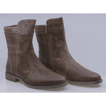 Ghete dama casual piele naturala Caspian Cami bej