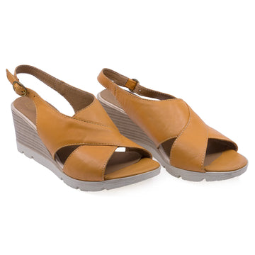 Sandale Dama, Caspian, CAS, Vanesa, Casual, Piele naturala, Mustar