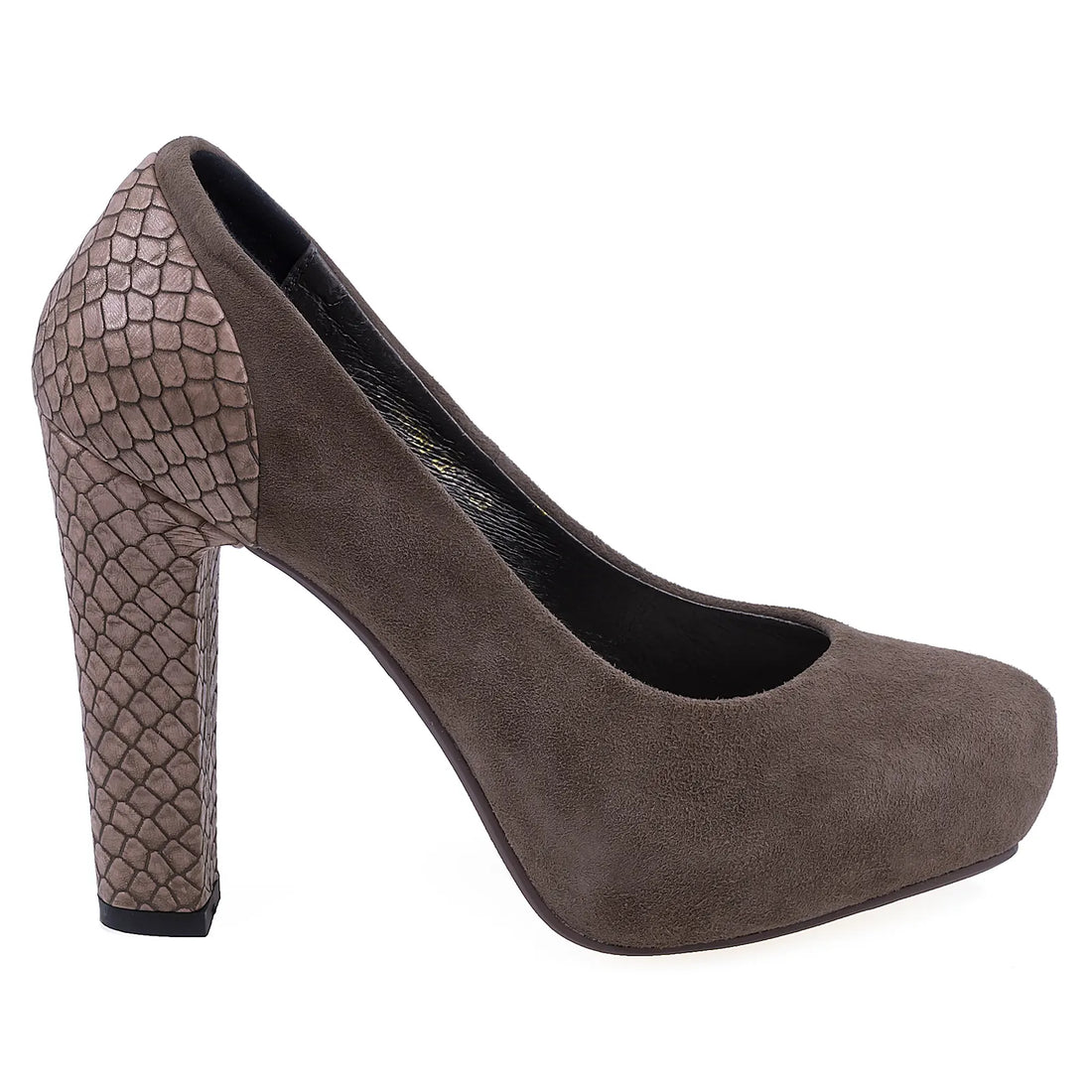 Pantofi Dama, BC102, Eleganti, Piele naturala intoarsa, Coffe