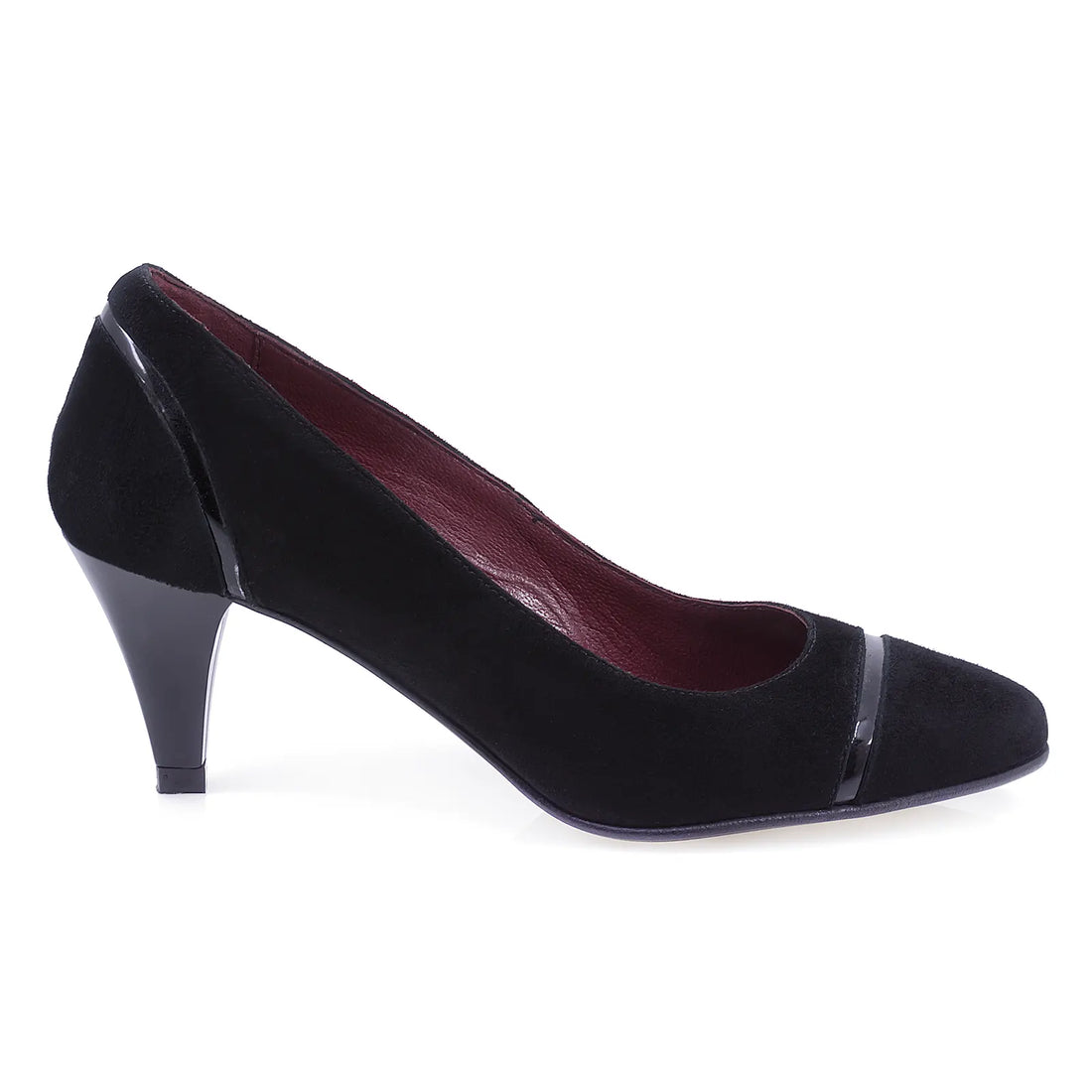 Pantofi dama eleganti piele naturala intoarsa Caspian Anda negru