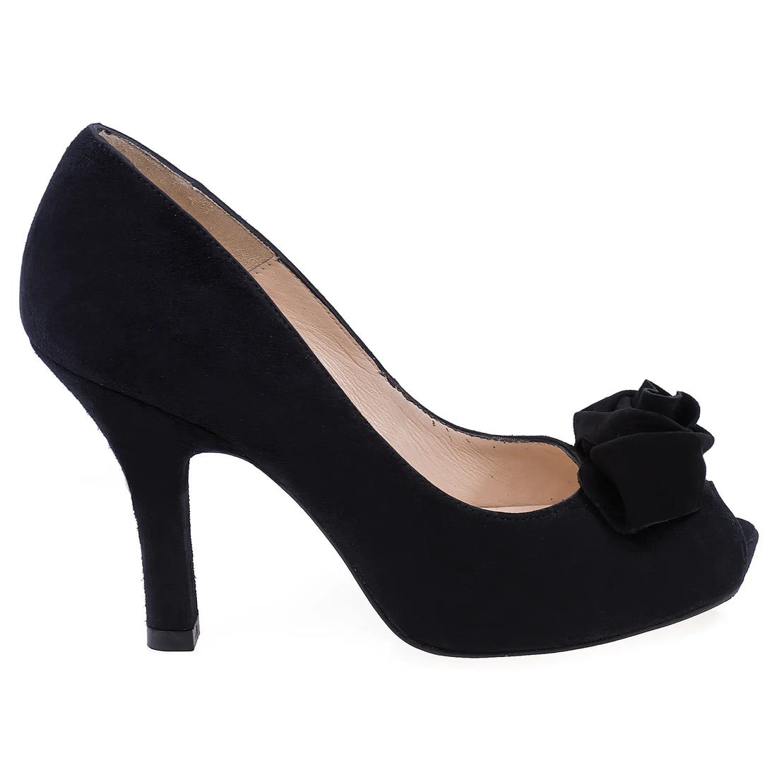 Pantofi Dama, Vida, Eleganti, Piele naturala intoarsa, Negru