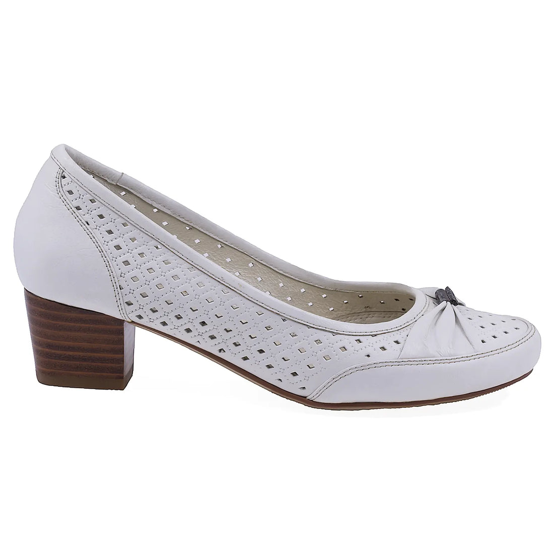 Pantofi dama elegant piele naturala intoarsa 340 alb
