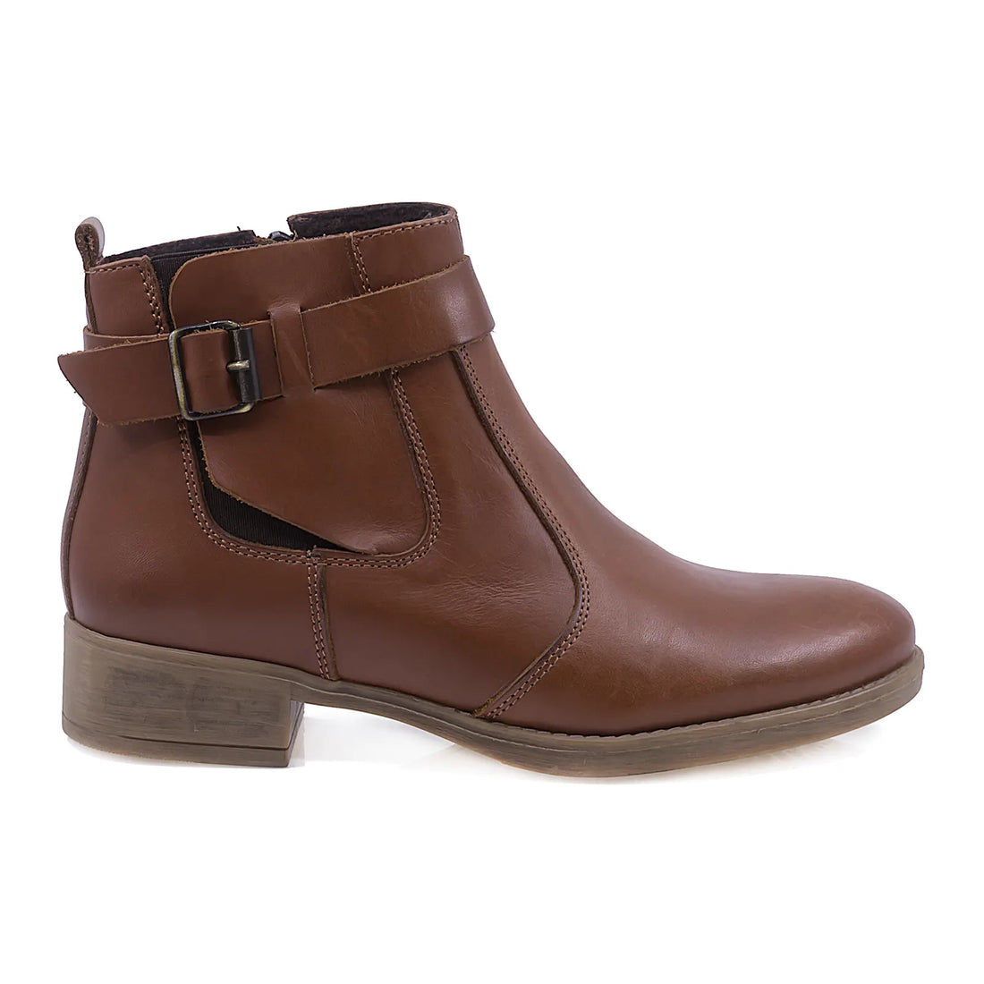 Ghete dama casual piele naturala Caspian Doris maro