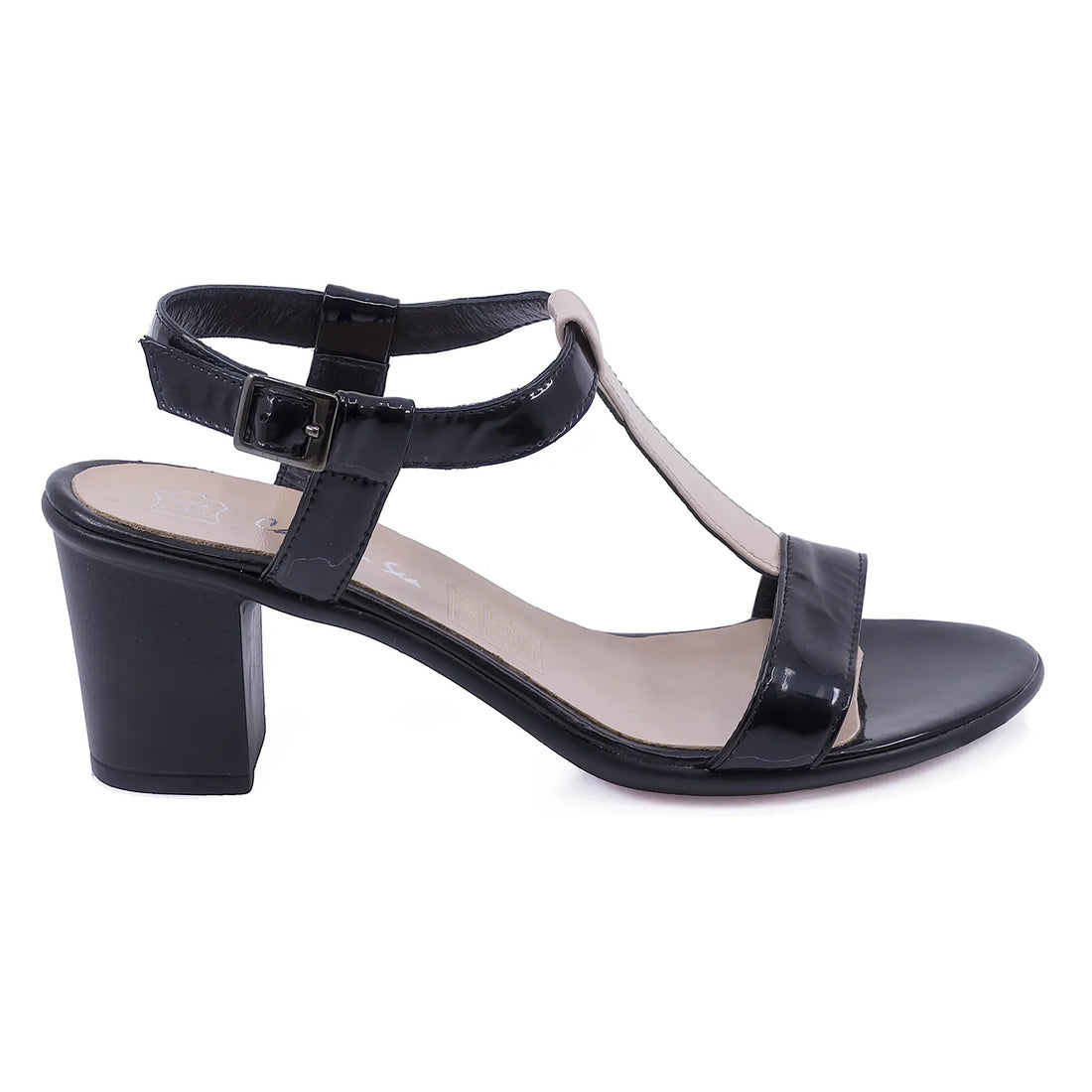 Sandale Dama, Caspian, Cas-Flora, Casual, Piele naturala, Negru lac/nud