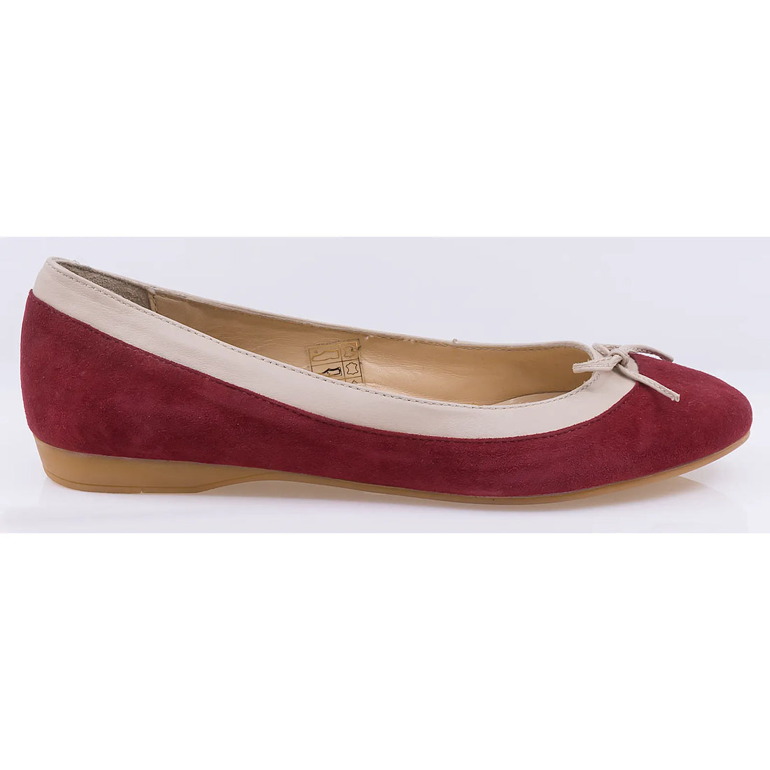 Balerini dama casual piele naturala intoarsa Caspian Dana rosu