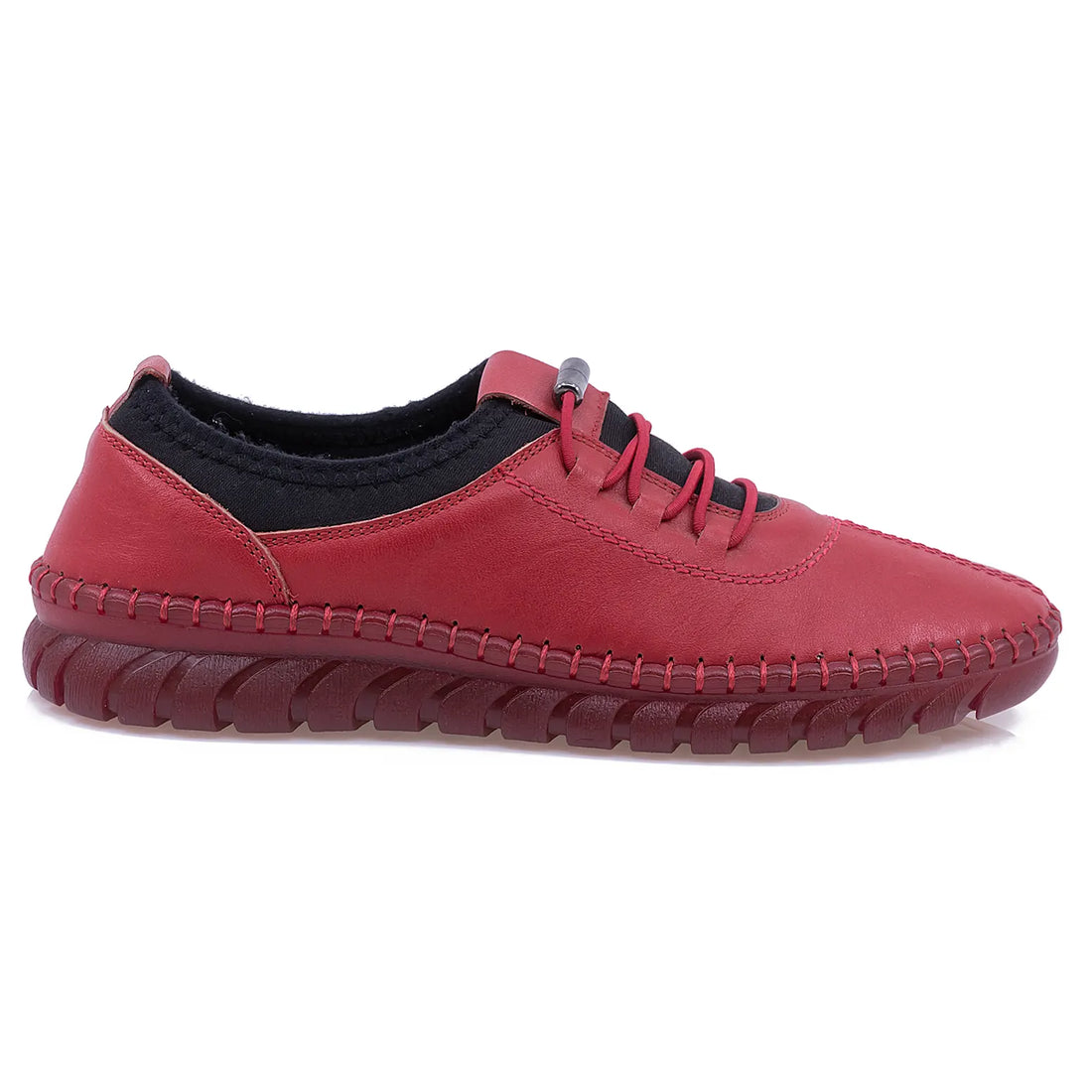 Pantofi dama casual Caspian piele naturala 44171 rosu