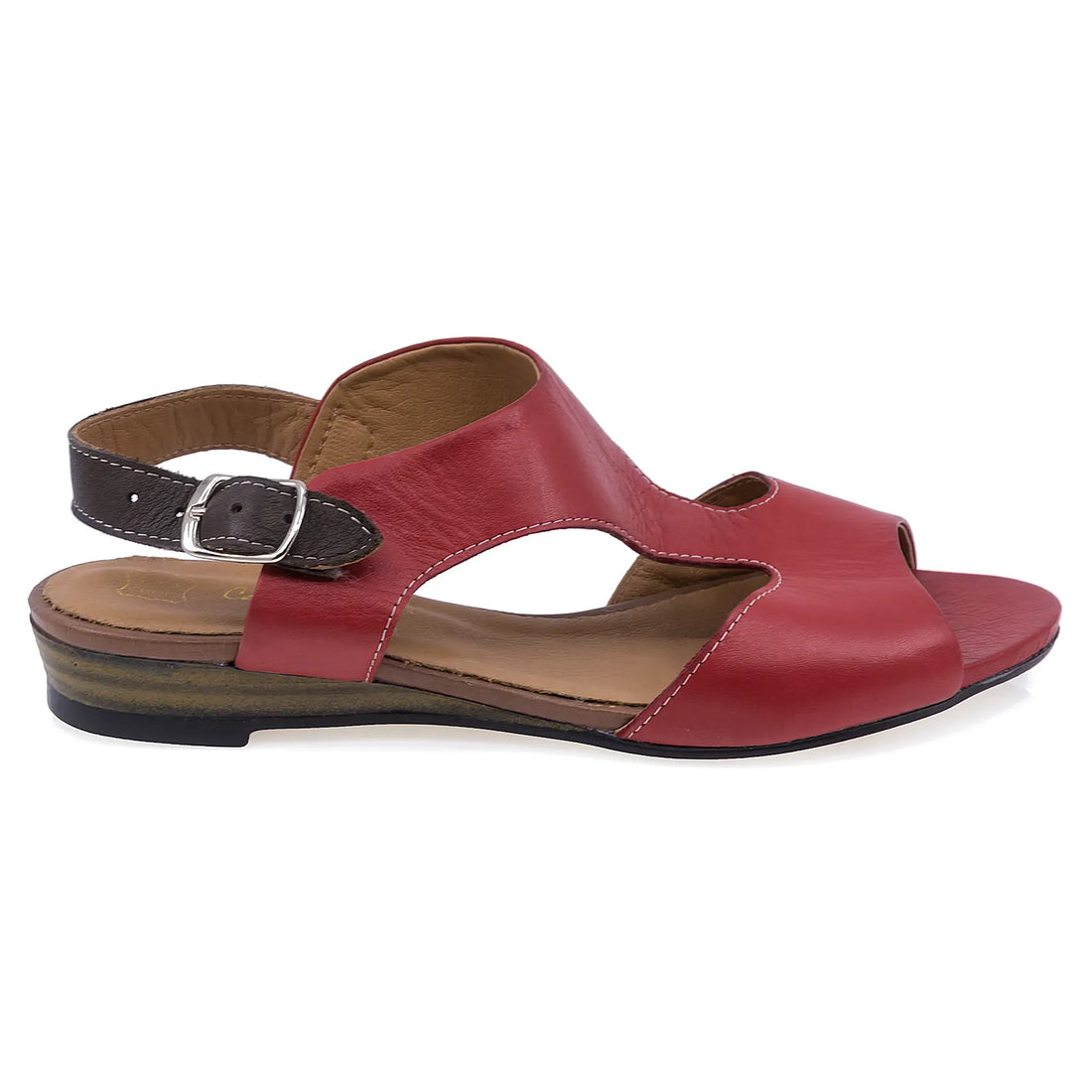 Sandale Dama, Caspian, Cas, 9064, Casual, Piele Naturala, Rosu