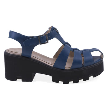 Sandale dama, Caspian, Cas-Gabri, Casual, Piele naturala, Bleumarin