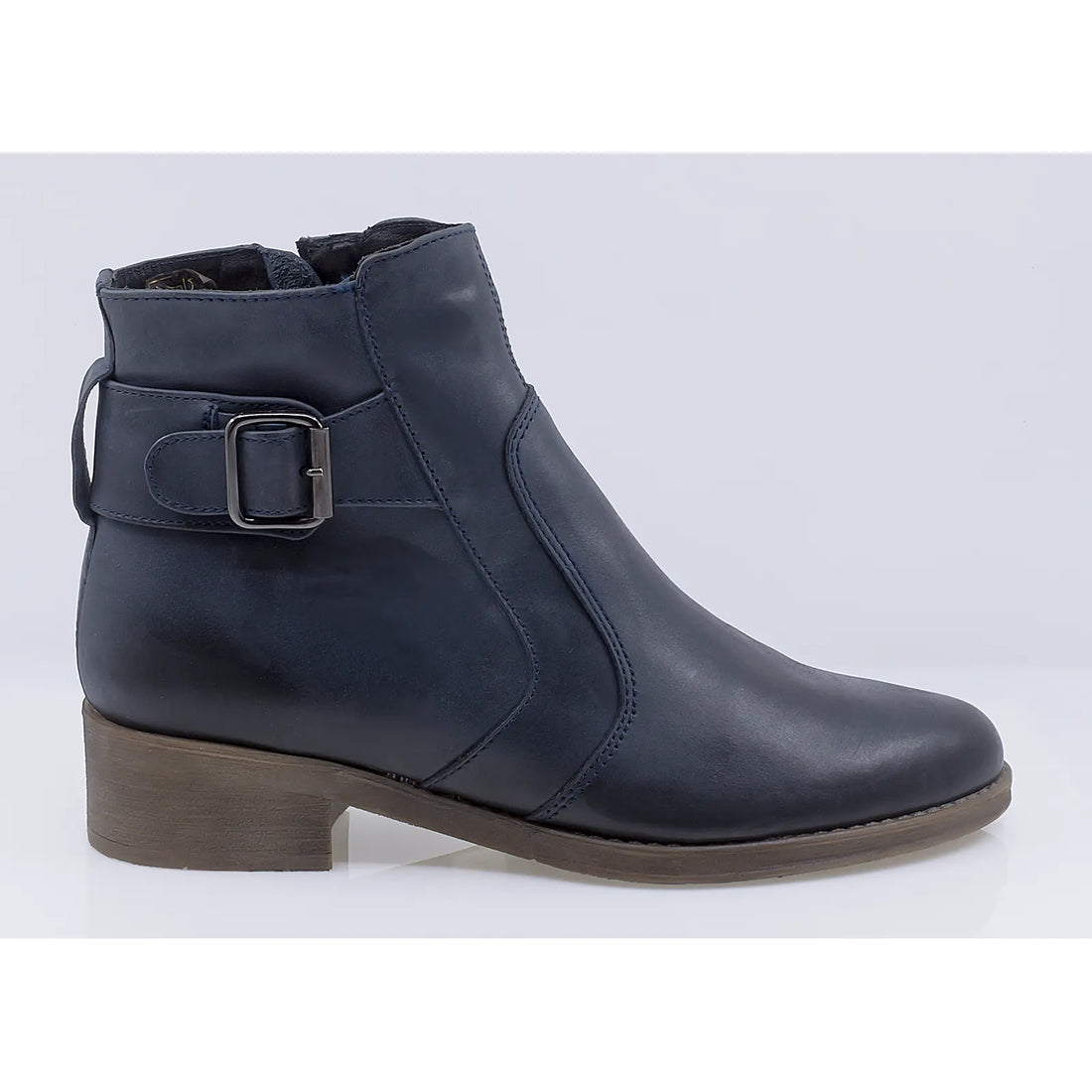 Ghete dama casual piele naturala Caspian Dalia albastru