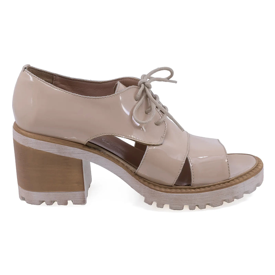 Pantofi Dama, Caspian, CAS, 32, Casual, Piele naturala lacuita, Nud