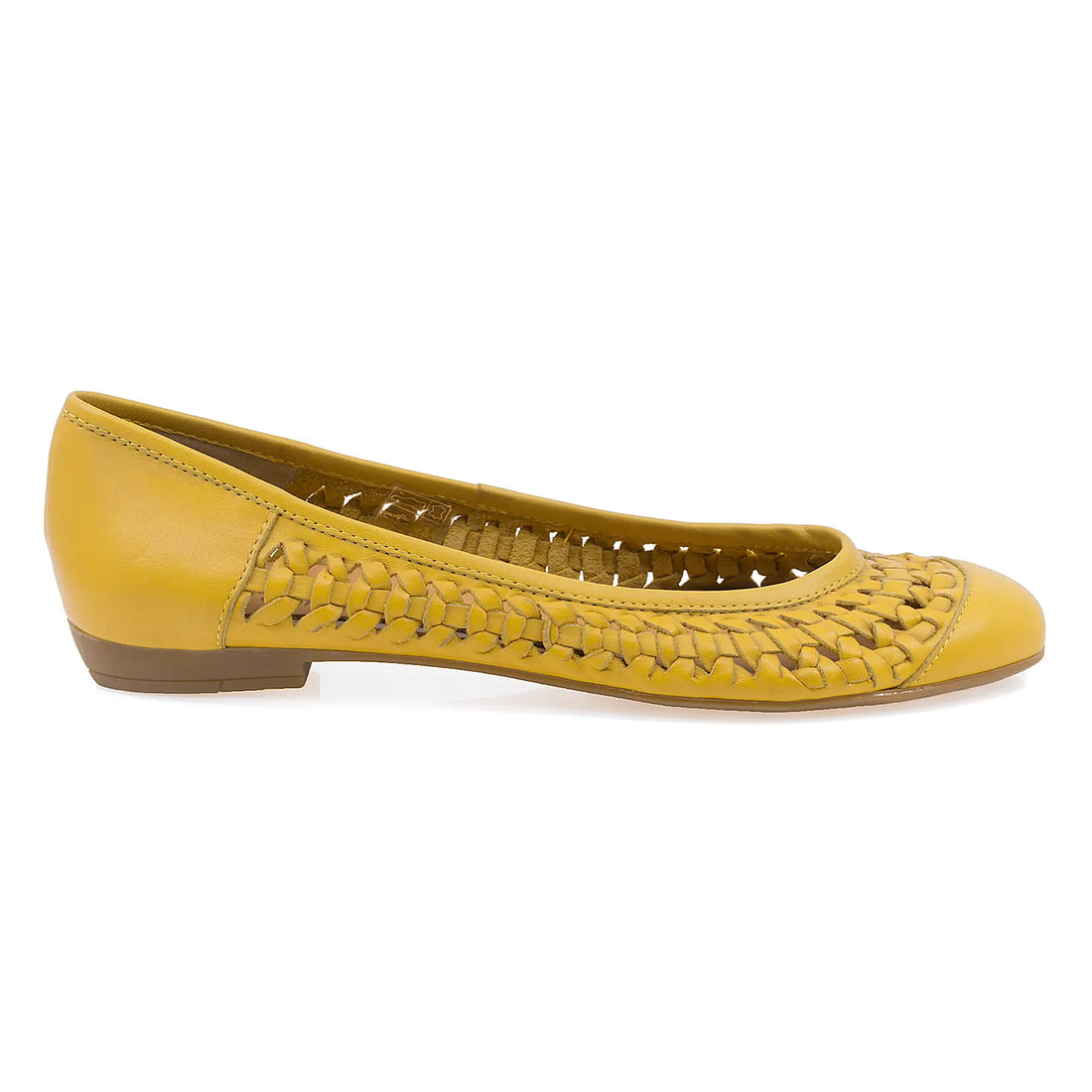 Balerini dama casual Caspian piele naturala Adela galben