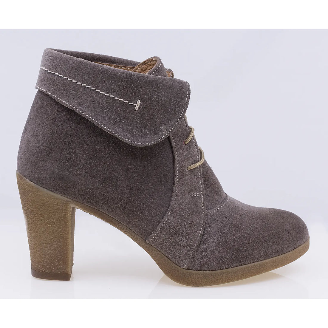 Botine dama casual piele naturala intoarsa Caspian A5 taupe