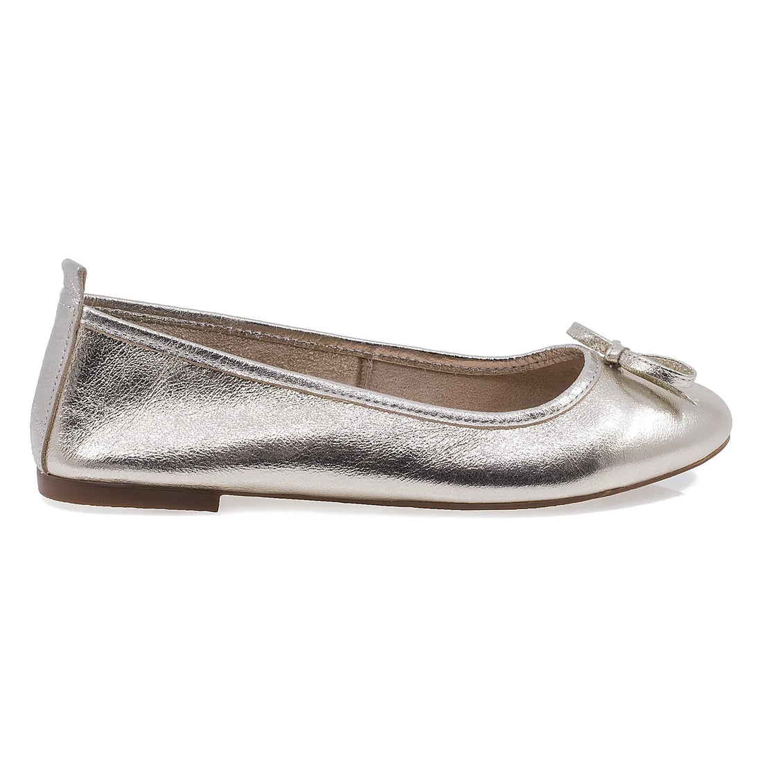 Balerini dama casual Caspian piele naturala 400 auriu