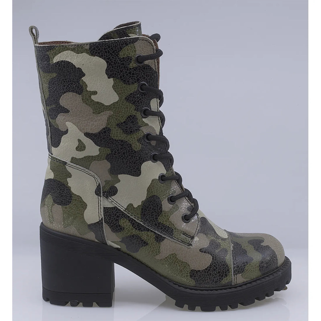 Ghete dama casual piele naturala  Caspian Xenia army