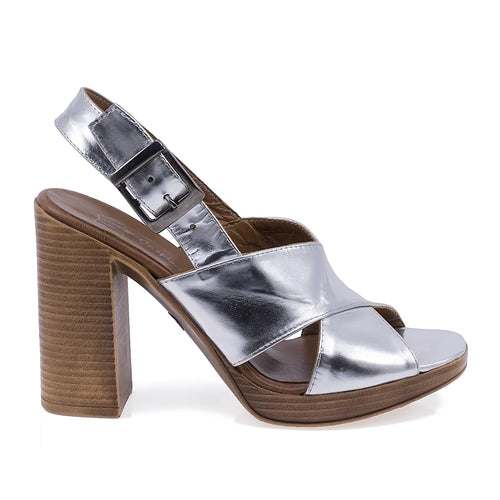 Sandale dama, Caspian, Cas-38, Casual, Piele naturala, Argintiu