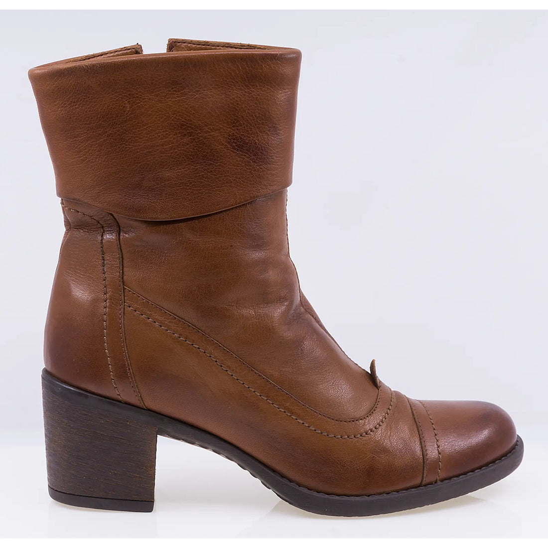 Ghete dama casual piele naturala Caspian Umberta coniac