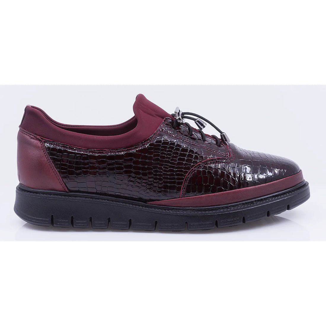 Pantofi dama casual piele naturala lacuita Caspian 206 bordo