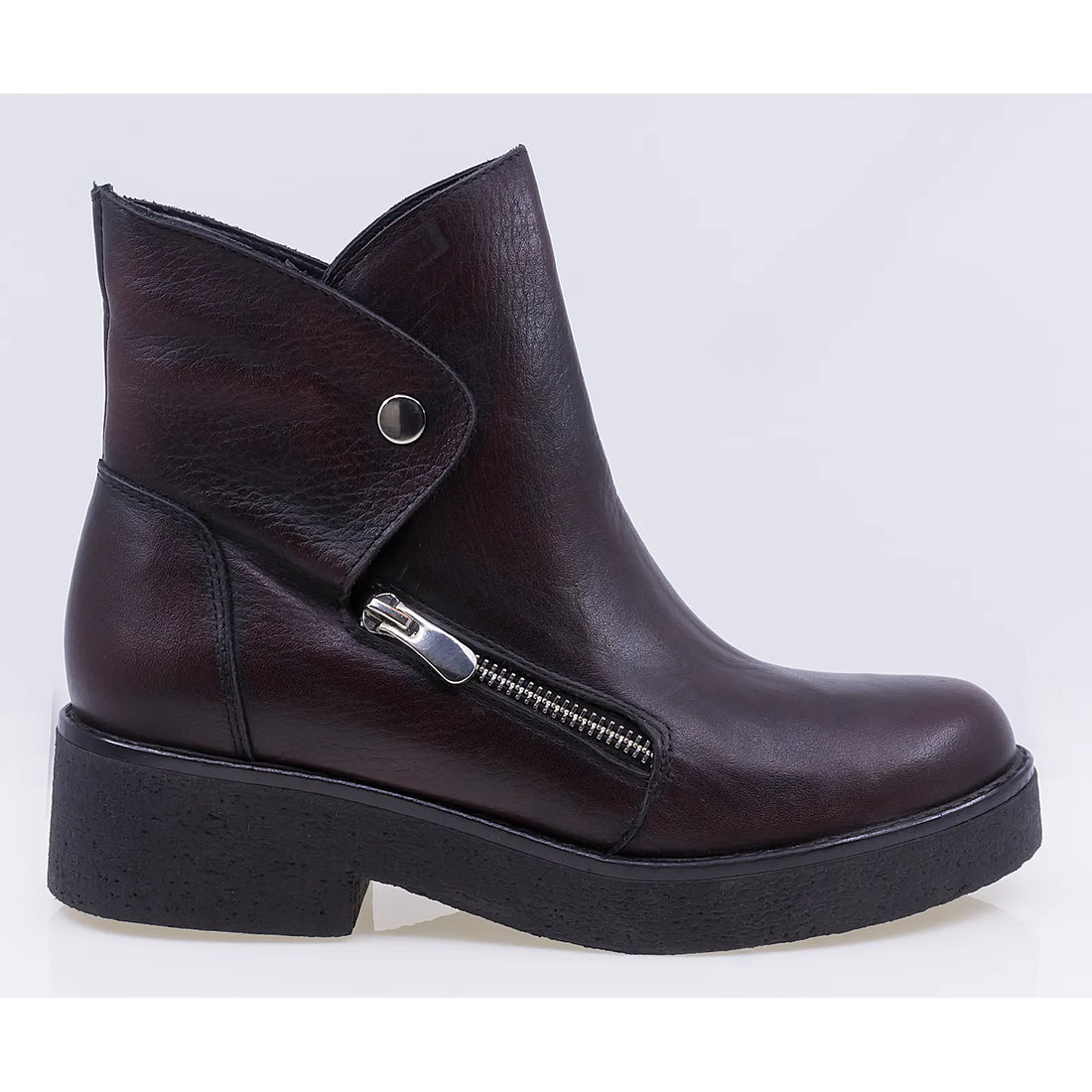 Ghete dama casual piele naturala Caspian Awa bordo