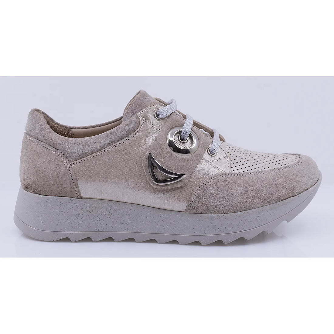 Pantofi dama casual piele naturala Caspian 208 bej sidefat