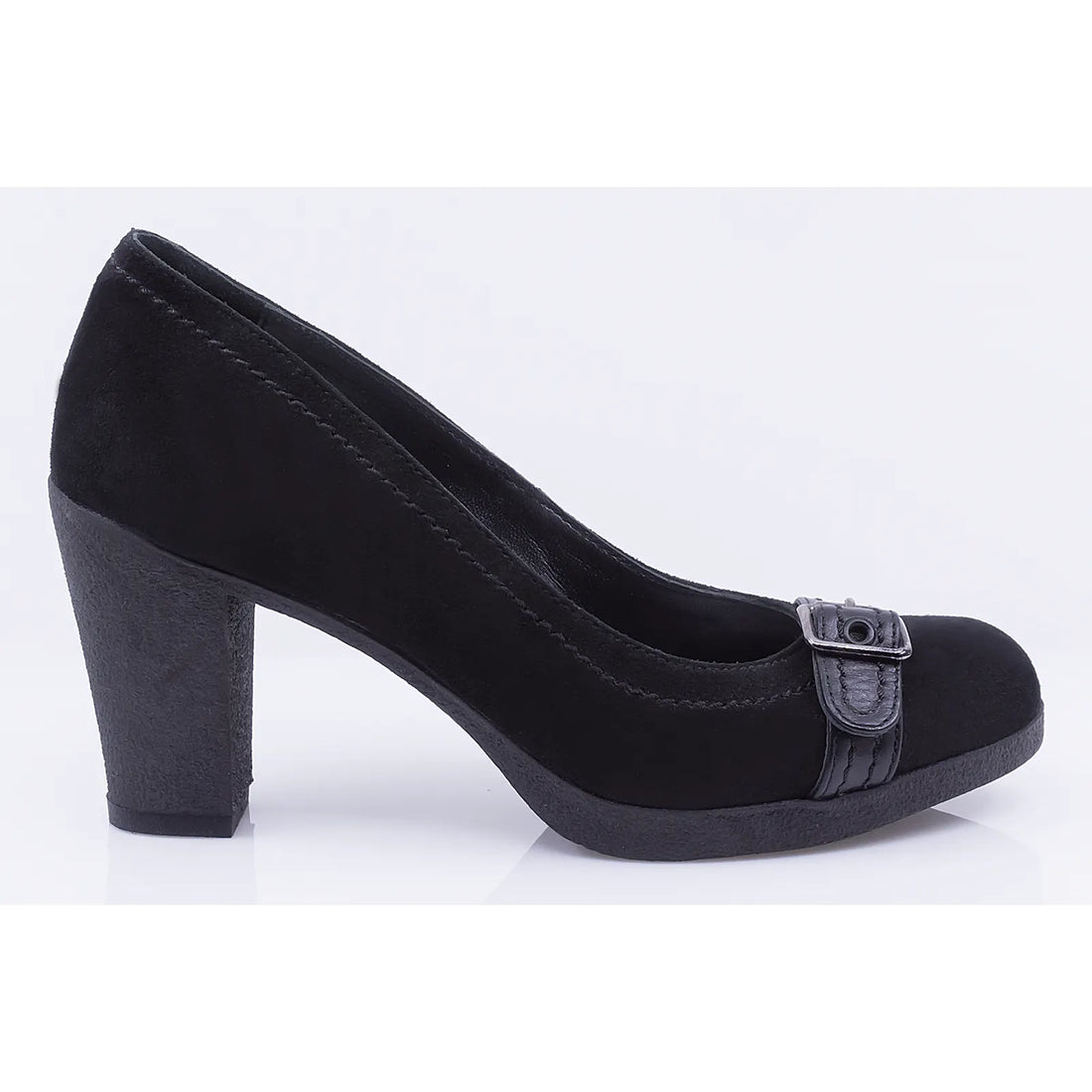 Pantofi dama casual piele naturala intoarsa Caspian A6 negru