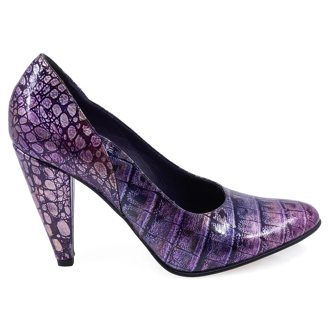 Pantofi Dama, Veronesse, VER, 183, Eleganti, Piele naturala lacuita, Mov