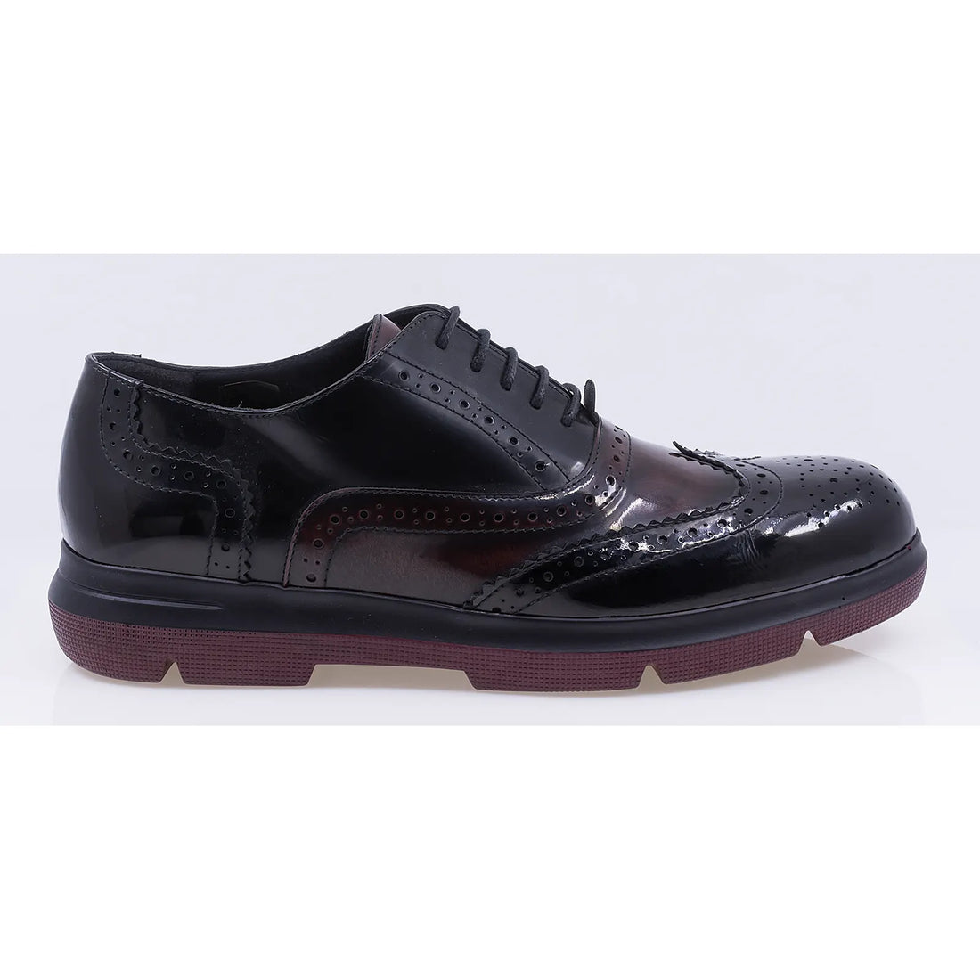 Pantofi barbati casual perforati piele naturala florantic 68 bordo