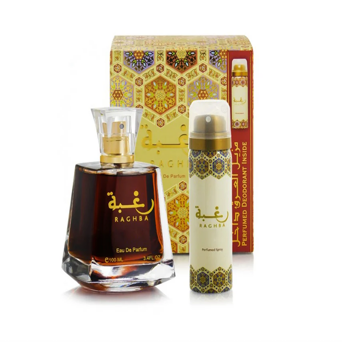 Parfum-Set Dama, Arabesc, Lattafa, Raghba, Apa de Parfum 100 ml +Deodorant 50 ml