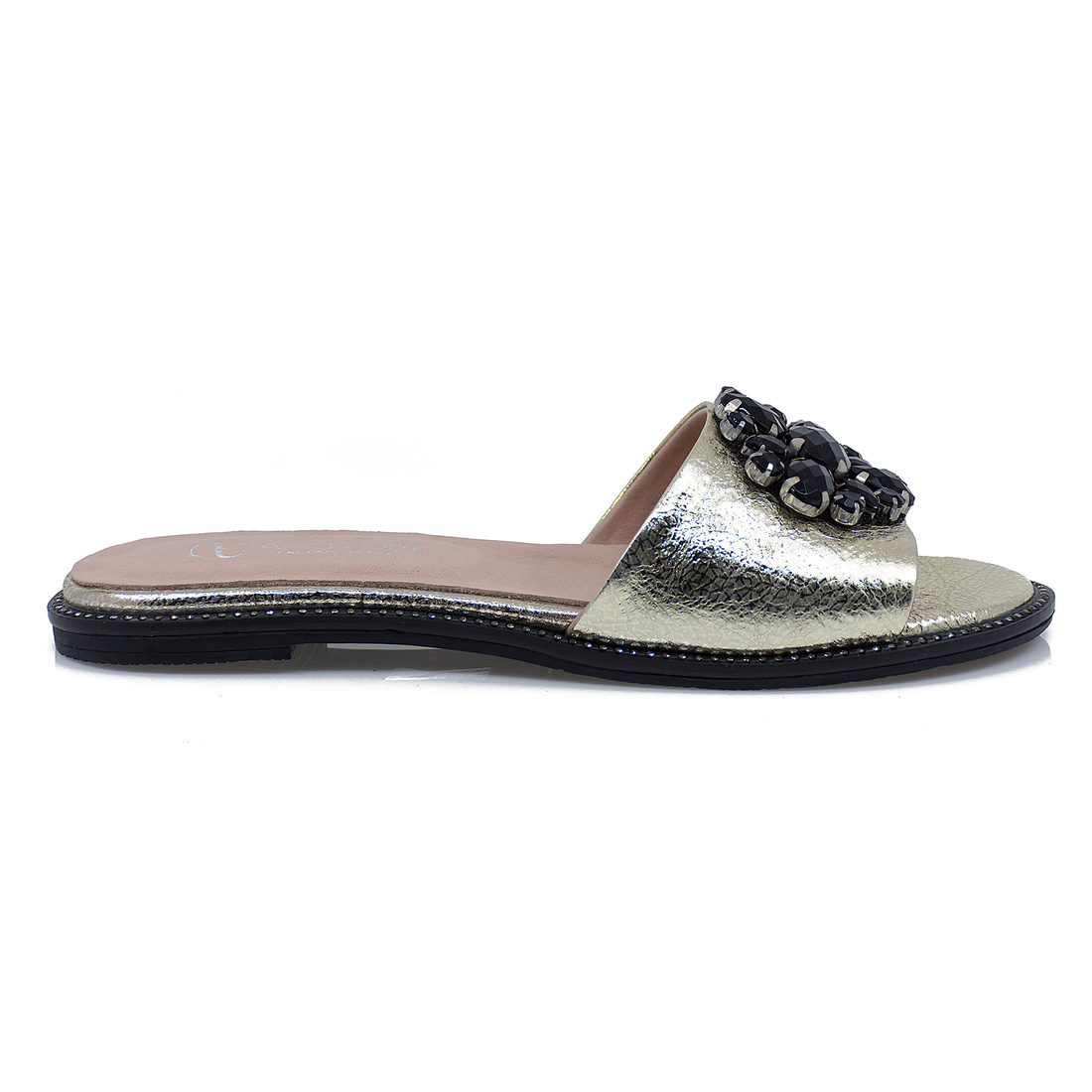 Papuci dama casual piele naturala Anna Viotti 1020-111 auriu