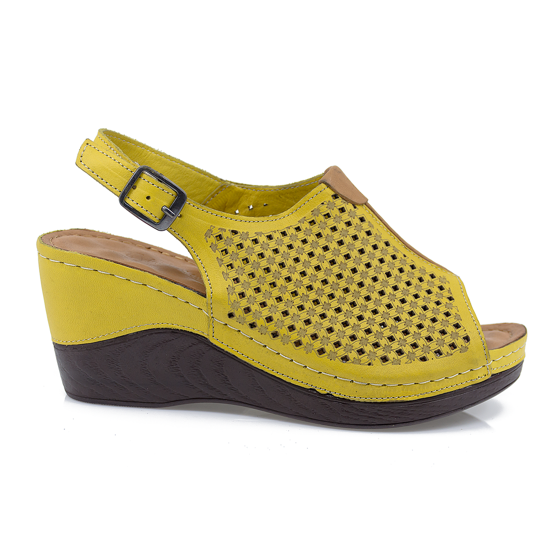 Sandale Dama, Anna Viotti, Ann-06-06 L8(34) Casual, Piele Naturala, Galben