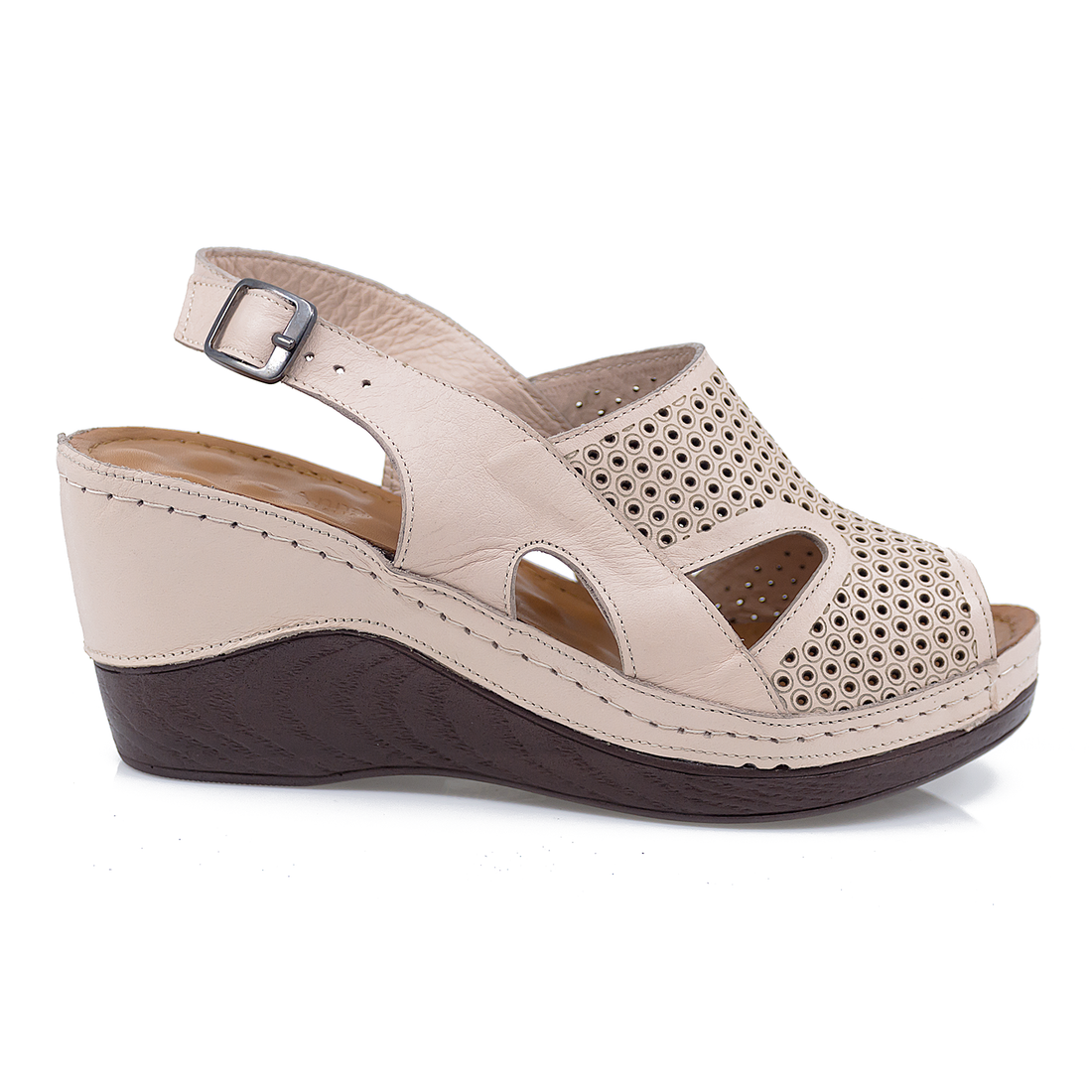 Sandale Dama, Anna Viotti, Ann-06-06 L8(38) Casual, Piele Naturala, Pudra