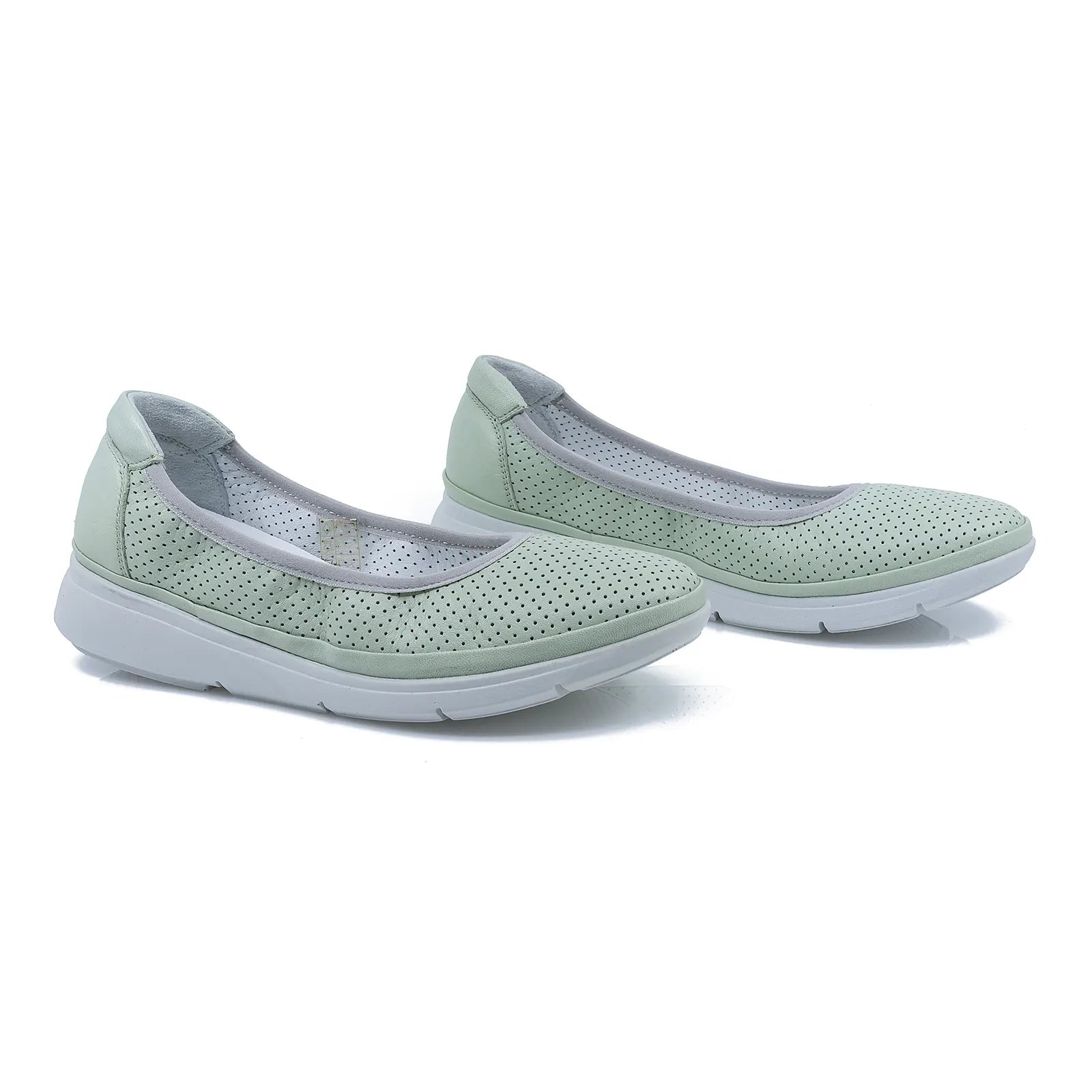 Balerini Dama, Caspian, Cas-628-782, Casual, Piele Naturala, Verde