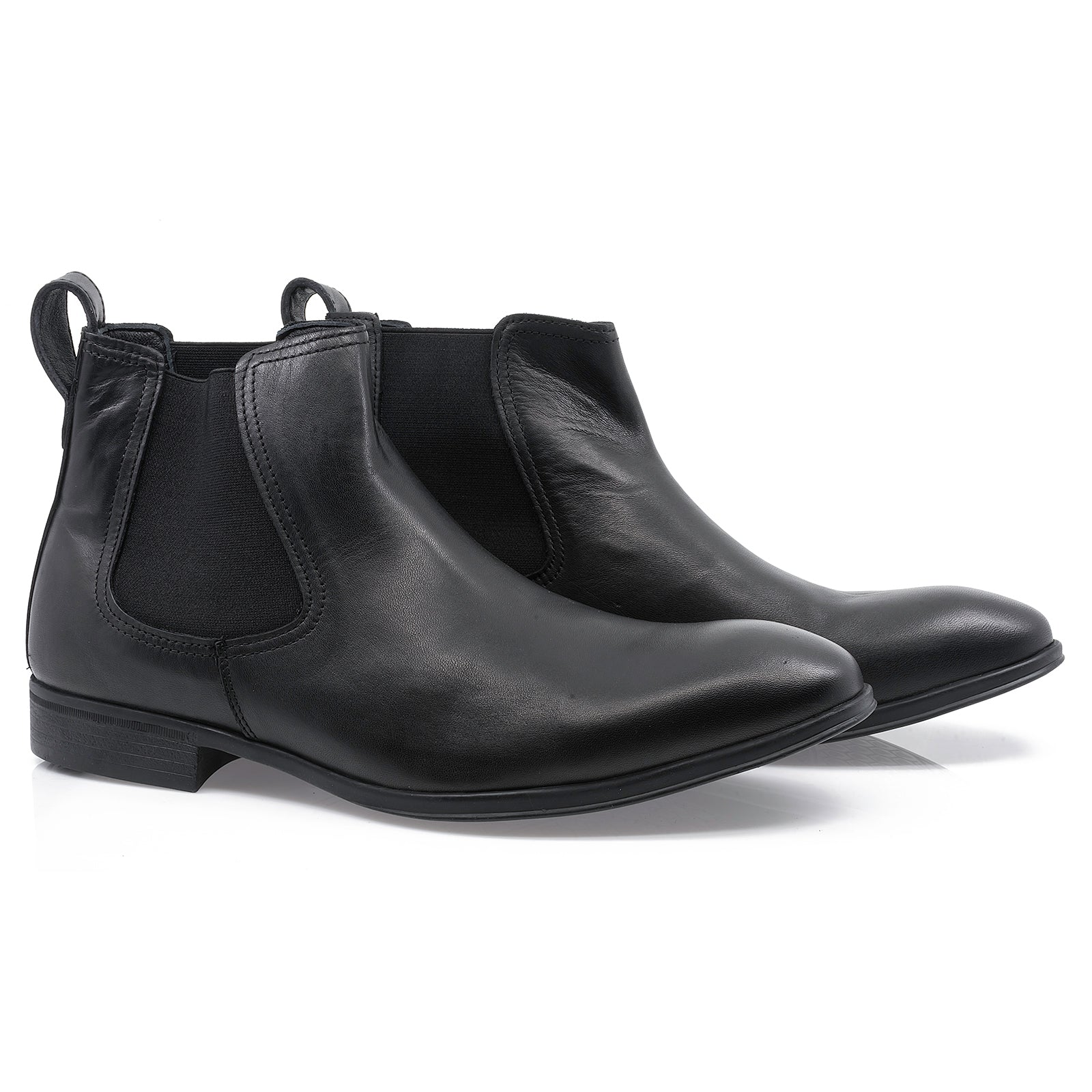 Ghete barbati, Komcero, Kom-2572-557, casual, piele naturala, negru