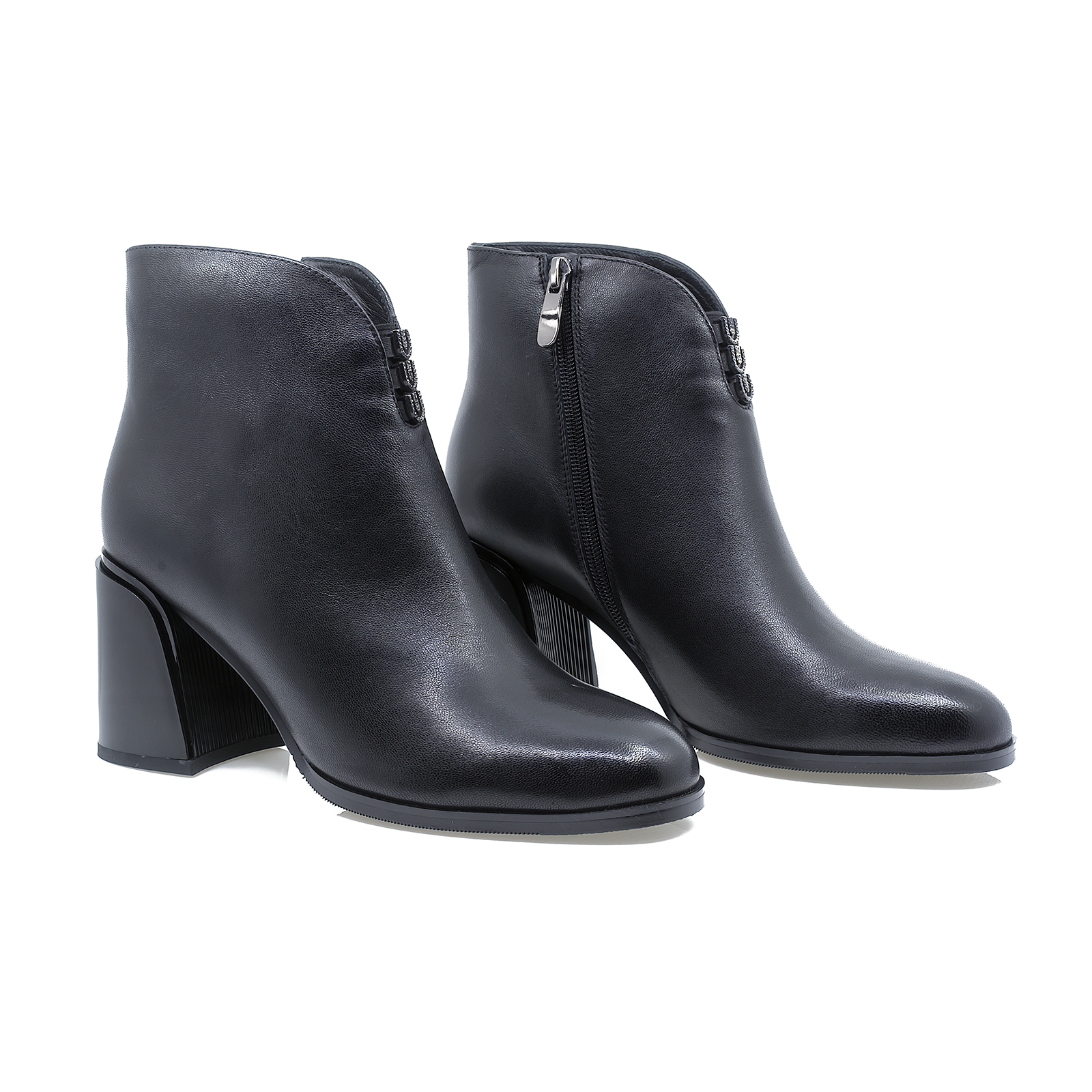 Ghete Dama, Bet-F2103, Elegante, Piele Naturala, Negru