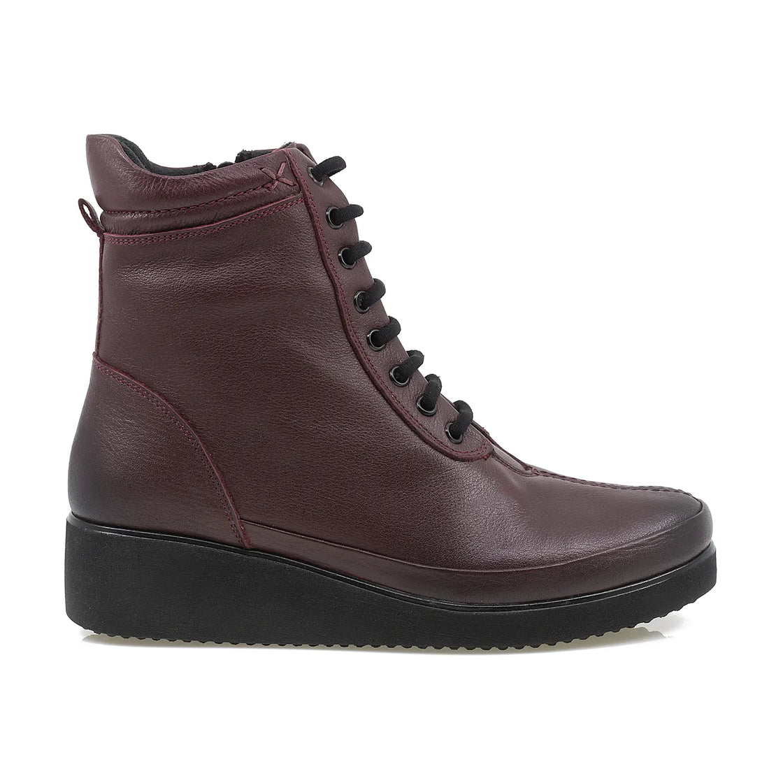 Ghete Dama, Caspian, Cas 1018, Casual, Piele naturala, Bordo