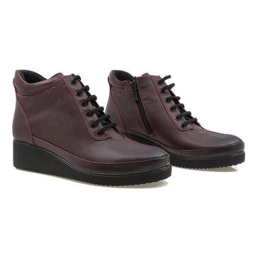 Ghete Dama, Caspian, Cas 1019, Casual, Piele naturala, Bordo