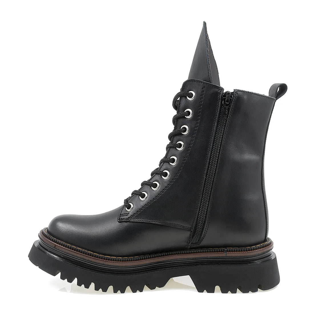 Ghete Dama, Caspian, CAS-2204 Casual, Piele naturala, Negru
