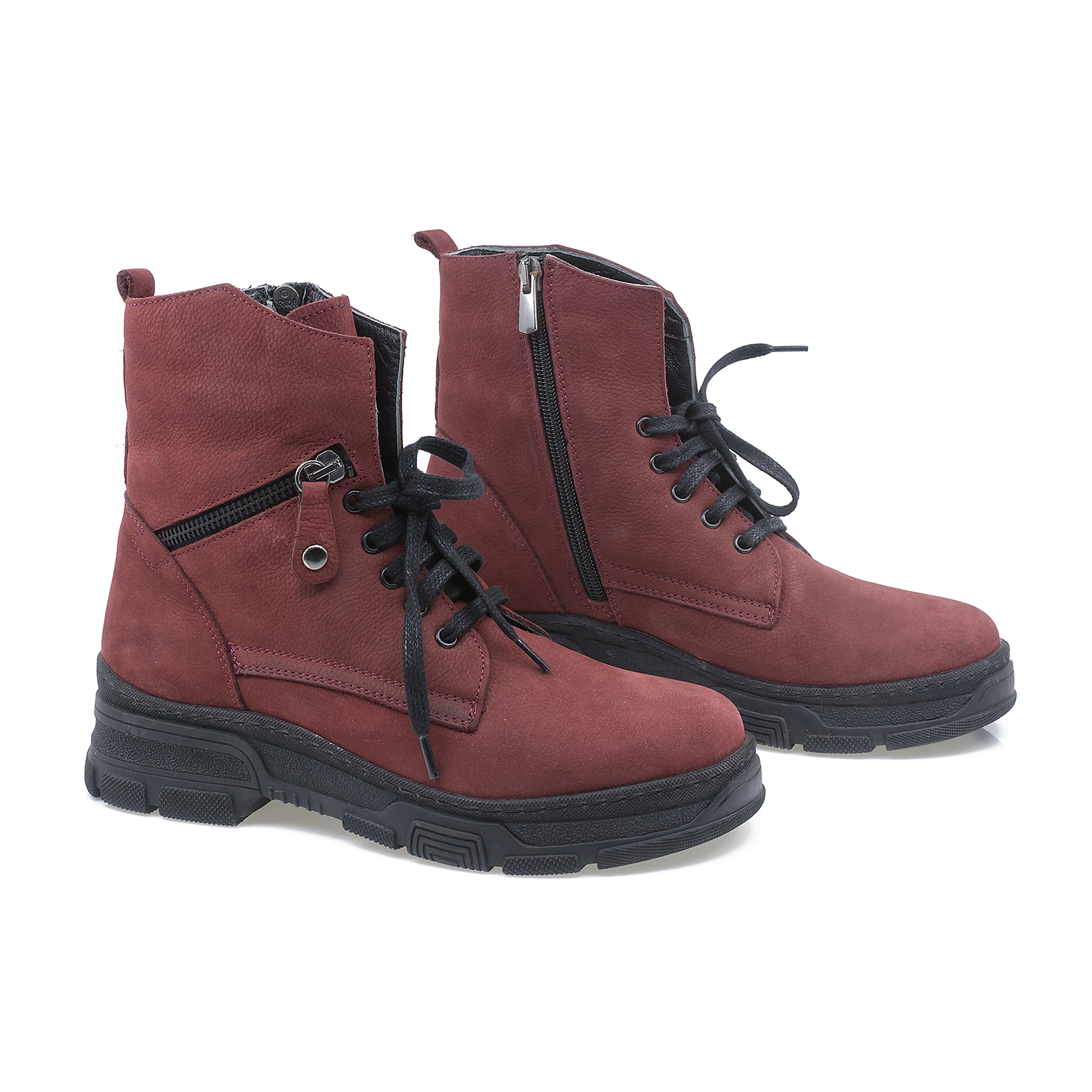 Ghete Dama, Caspian, Cas-2506, Casual, Piele Naturala, Bordo